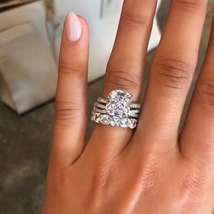 5 carat simulated sterling diamond set